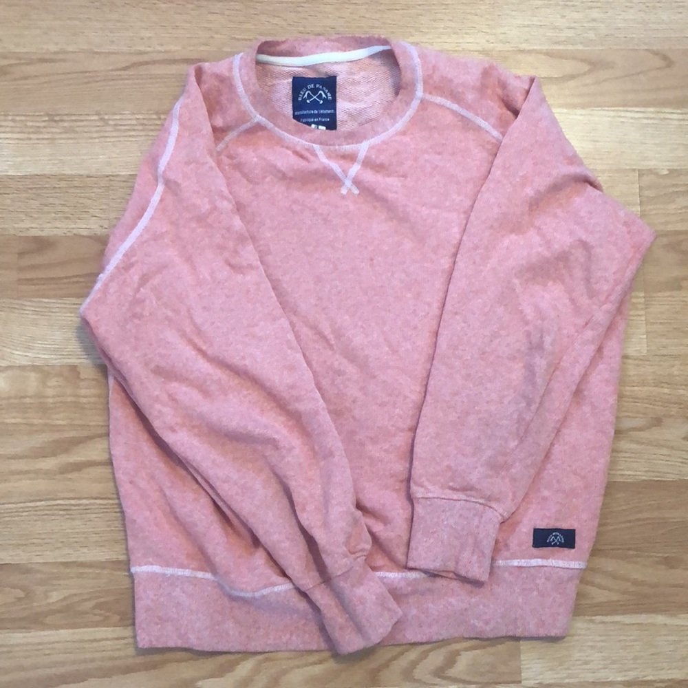 Bleu de Paname- Orange cream pull over crew neck sweater